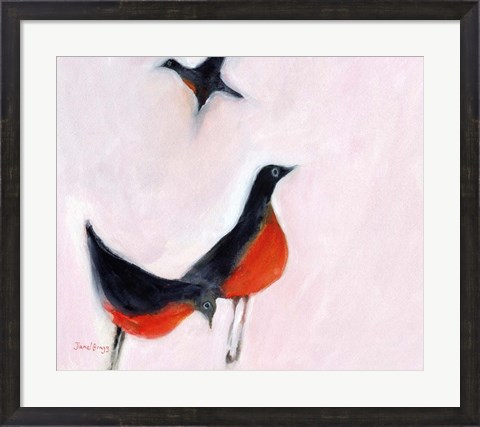 Framed Robins from Memory Print