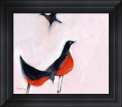 Framed Robins from Memory Print