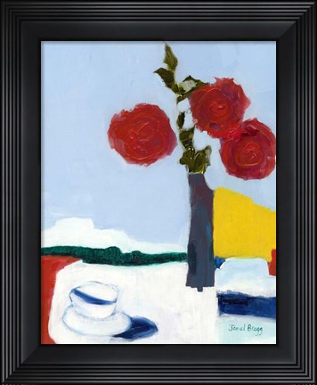 Framed Rose and Teacup Print