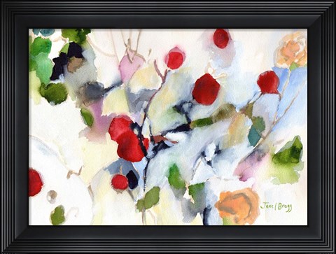 Framed Rose Hips at Christmas No. 2 Print