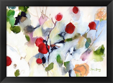 Framed Rose Hips at Christmas No. 2 Print