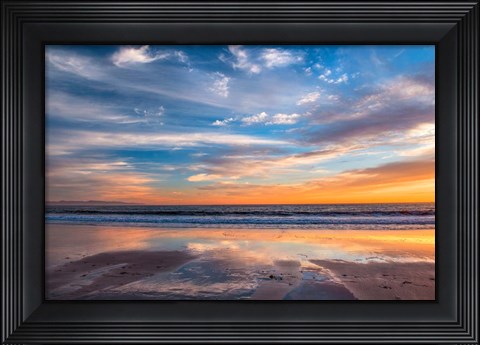 Framed Cloud Reflections Twin Lakes Beach Print