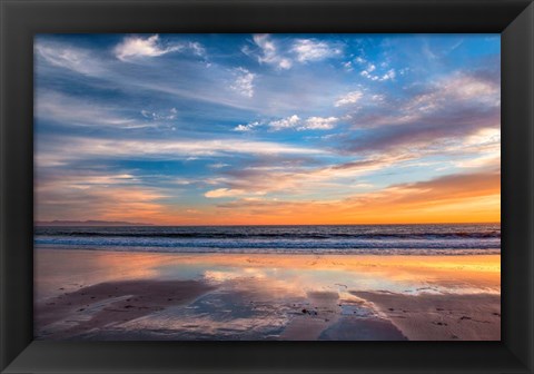 Framed Cloud Reflections Twin Lakes Beach Print