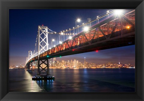 Framed Under The Bay Bridge Print