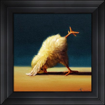 Framed Yoga Chick Downward Dog Split Print