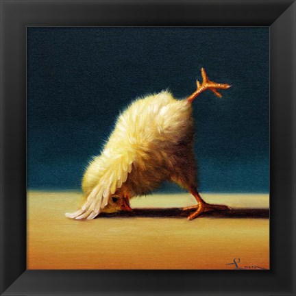 Framed Yoga Chick Downward Dog Split Print