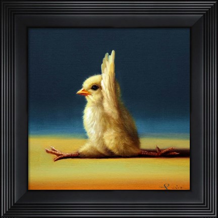 Framed Yoga Chick Monkey Pose Print