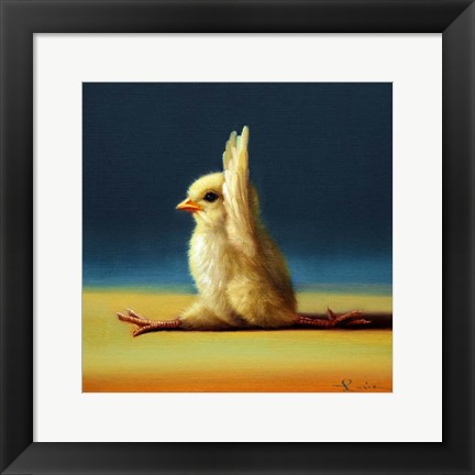 Framed Yoga Chick Monkey Pose Print