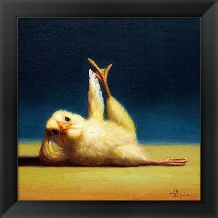 Framed Yoga Chick Side Leg Lift Print