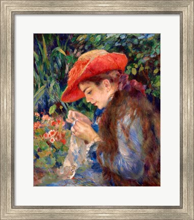 Framed Marie-Therese Durand-Ruel Sewing, 1882 Print