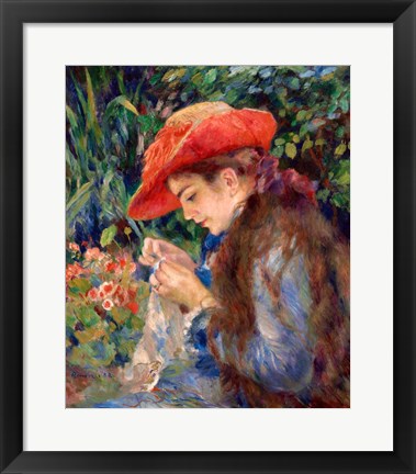 Framed Marie-Therese Durand-Ruel Sewing, 1882 Print