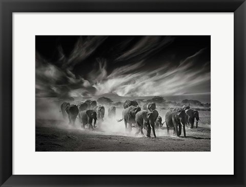 Framed Sky, Dust and Elephants Print