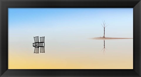 Framed Two Chairs and a Tree Print