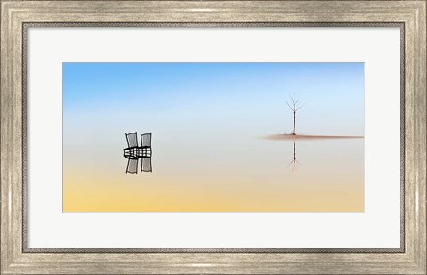 Framed Two Chairs and a Tree Print