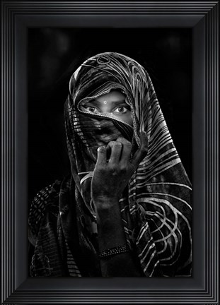 Framed Street Portrait in a Village Close to Delhi Print