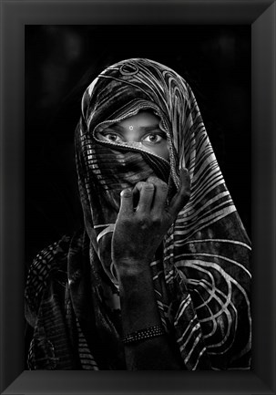 Framed Street Portrait in a Village Close to Delhi Print