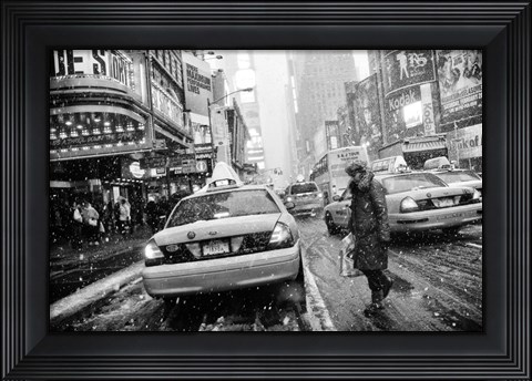 Framed New York in Blizzard Print