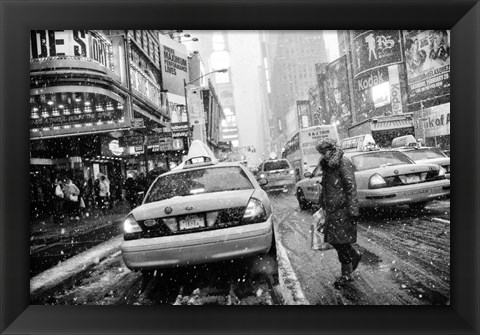 Framed New York in Blizzard Print