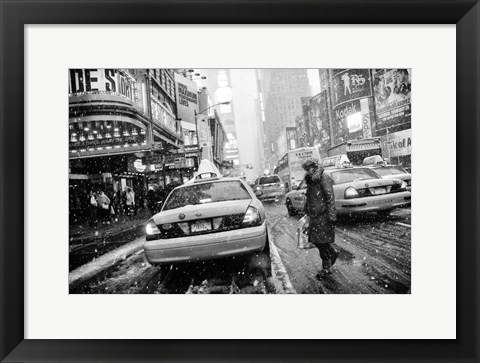 Framed New York in Blizzard Print