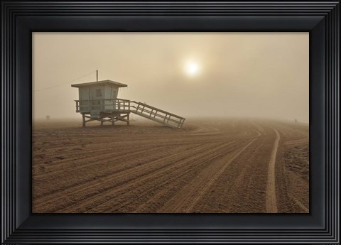 Framed Fog on the Beach - Santa Monica Print