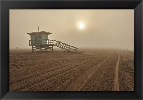 Framed Fog on the Beach - Santa Monica Print