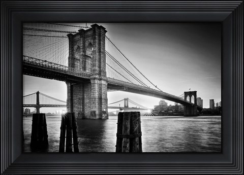 Framed Brooklyn Bridge - Sunrise Print