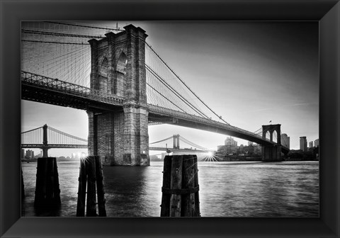 Framed Brooklyn Bridge - Sunrise Print