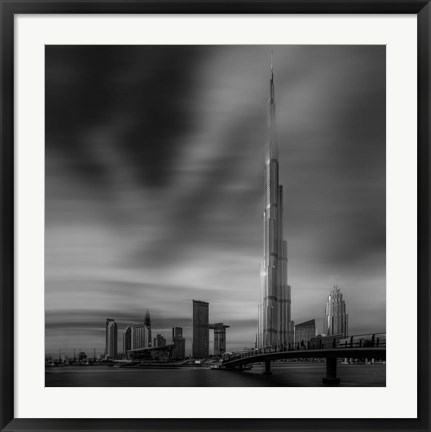 Framed Dubai Downtown Cityscape, Dubai, UAE Print