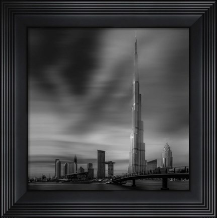 Framed Dubai Downtown Cityscape, Dubai, UAE Print