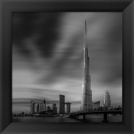 Framed Dubai Downtown Cityscape, Dubai, UAE Print