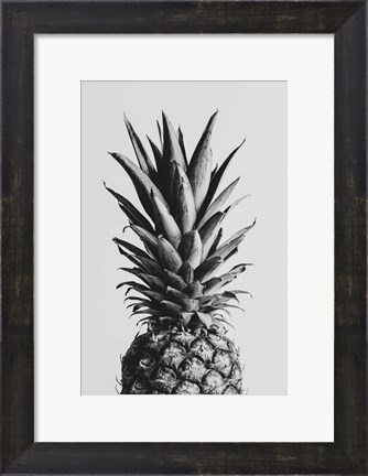 Framed Pineapple Black a White 2 Print