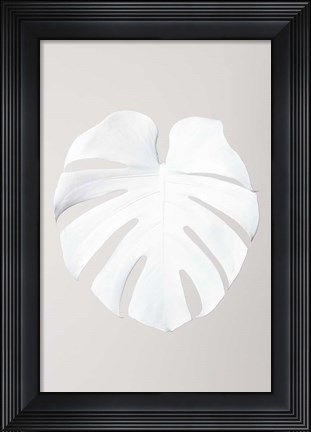 Framed Monstera White 3 Print