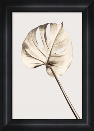Framed Monstera Gold 5 Print