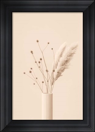 Framed Thistle a Pampas Beige Print