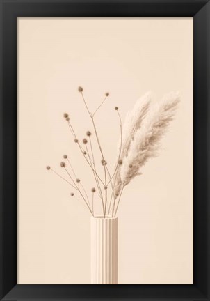 Framed Thistle a Pampas Beige Print