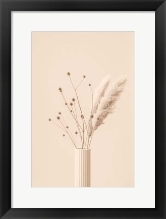 Framed Thistle a Pampas Beige Print