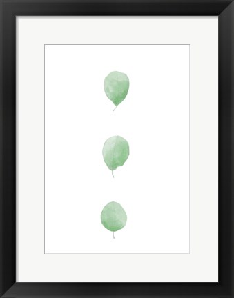 Framed Birch Leaves in Row Print