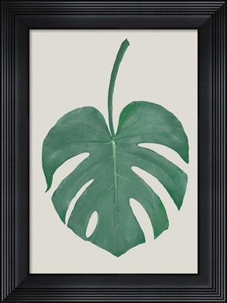 Framed Monstera Aqua 5 Print