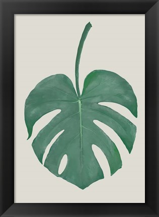 Framed Monstera Aqua 5 Print