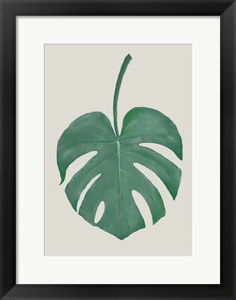 Framed Monstera Aqua 5 Print