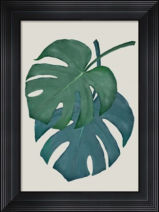 Framed Monstera Aqua 6 Print