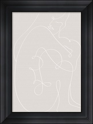 Framed Woman Lines White Print