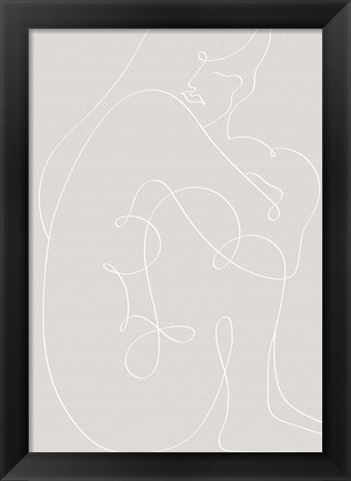 Framed Woman Lines White Print