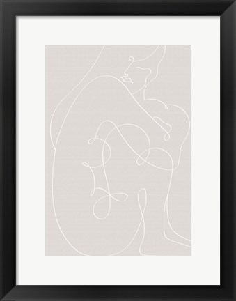 Framed Woman Lines White Print