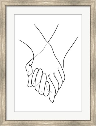 Framed Holding Hands Lines Print