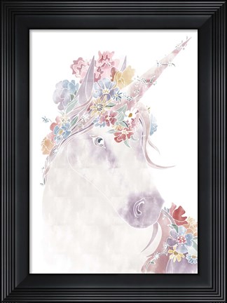 Framed Unicorn Floral Print