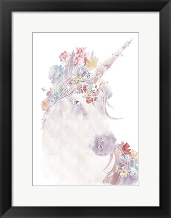 Framed Unicorn Floral Print