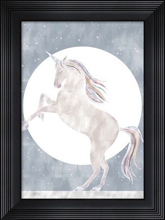 Framed Rising Unicorn Print