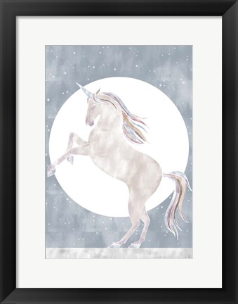 Framed Rising Unicorn Print