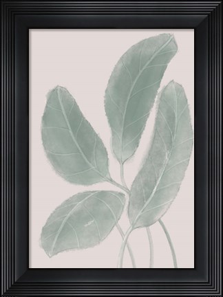 Framed Leaves Watercolor Print